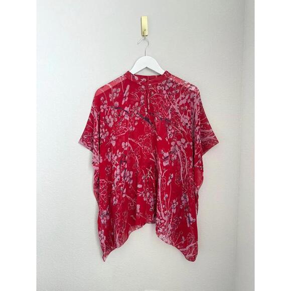 Vivienne‎ Tam Women’s Floral Satin Coastal Bohemian Kaftan Sz XS - Picture 1 of 6